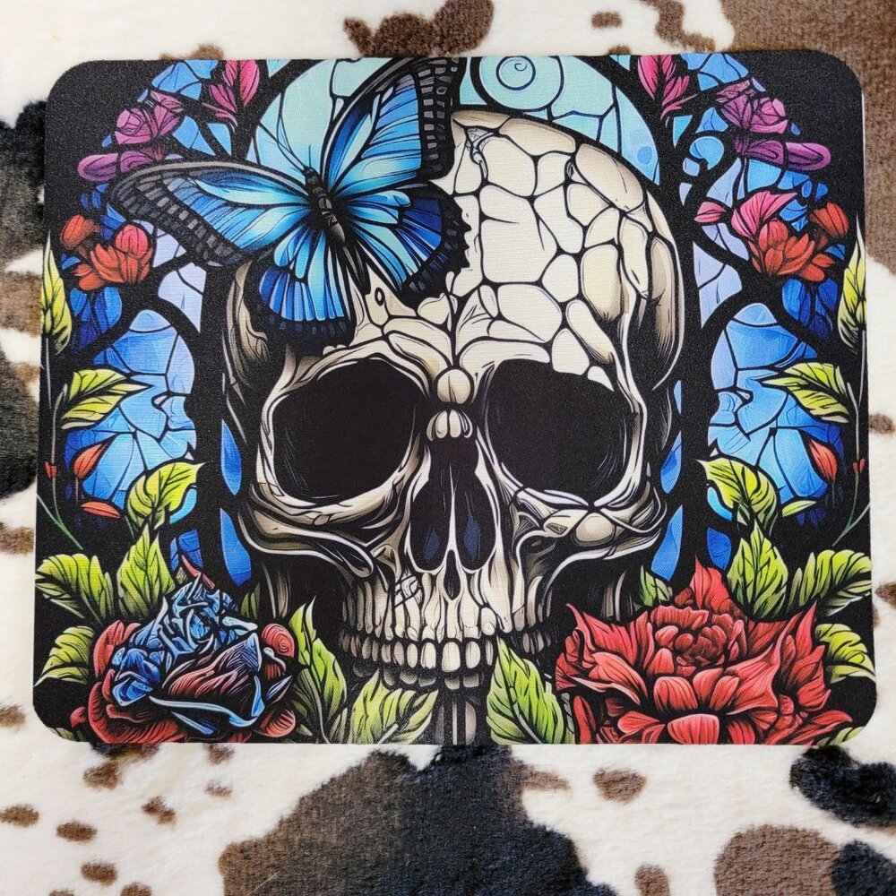 Skull Floral Non Slip Custom Mouse Pad - Picture 2 of 8
